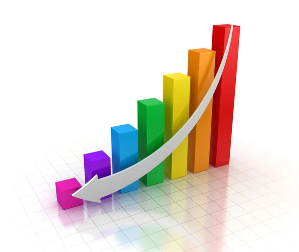 Colorful Business Chart Render Computer Generated Image — Stock Photo, Image