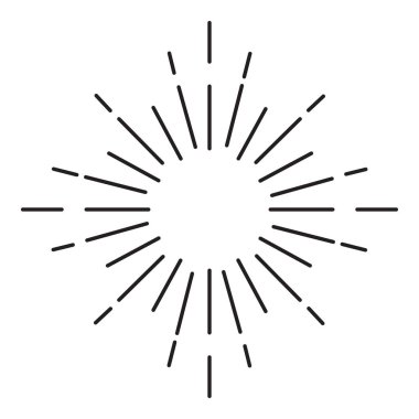 Sunburst havai fişek süsleme - eleman vektör logosu, etiket, damga, t-shirt, banner, amblem, afiş, vb - Eps 10 dosya vektör