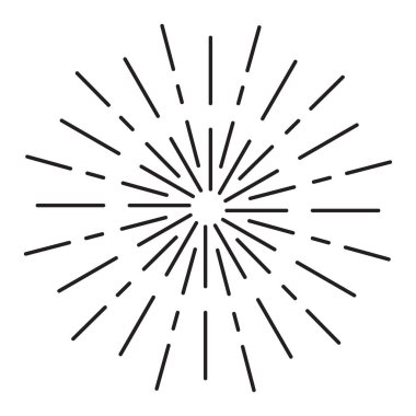 Sunburst havai fişek süsleme - eleman vektör logosu, etiket, damga, t-shirt, banner, amblem, afiş, vb - Eps 10 dosya vektör