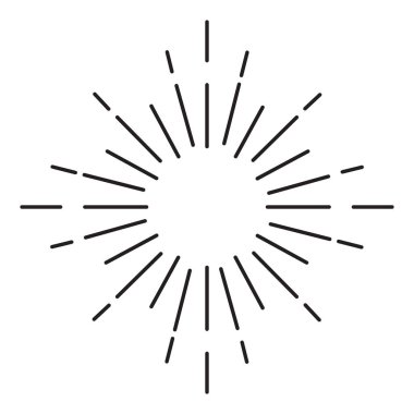 Sunburst havai fişek süsleme - eleman vektör logosu, etiket, damga, t-shirt, banner, amblem, afiş, vb - Eps 10 dosya vektör