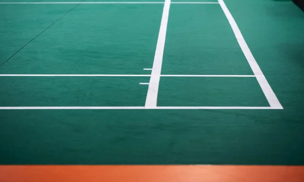 Indoor badminton court, selective focus