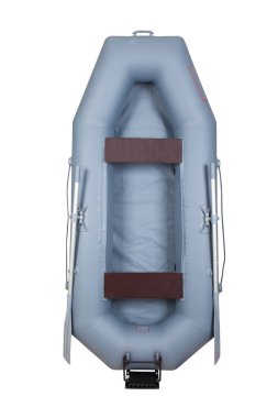 İki Kişilik şişme lastik tekne. Beyaz arka plan üzerinde dikey izole