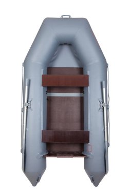 İki Kişilik şişme lastik tekne. Beyaz arka plan üzerinde dikey izole