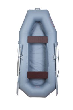 İki Kişilik şişme lastik tekne. Beyaz arka plan üzerinde dikey izole