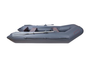 İki Kişilik şişme lastik tekne. Beyaz arka plan üzerinde izole, yandan görüntülemek