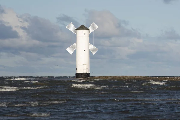 Farol Swinoujscie Porto Polónia Mar Báltico — Fotografia de Stock
