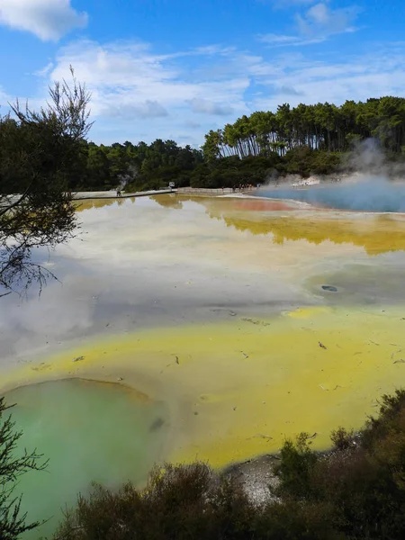 Wai Tapu Nova Zelândia Com Paleta Artistas Coloridos — Fotografia de Stock