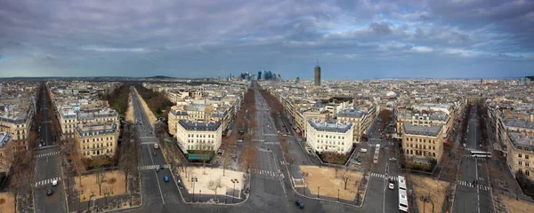 Pařížské Panorama Vítězného Oblouku — Stock fotografie