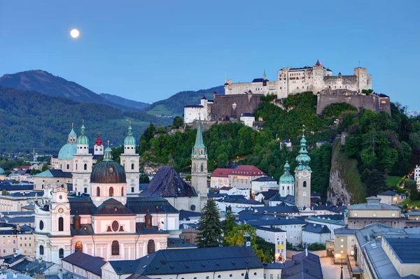 Austria Salzburgo Por Noche —  Fotos de Stock