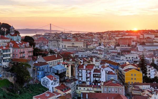 Lisboa Cidade Histórica Pôr Sol Portugal — Fotografia de Stock