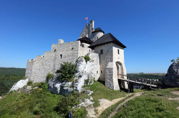 Középkori Vár Bobolice Lengyelország — Stock Fotó