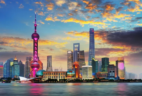 Shanghai Kina Vid Solnedgången — Stockfoto