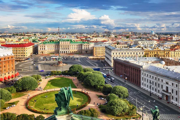 Rusya Saint Petersburg Içinde Saint Isaac Katedrali Şehrin Havadan Görünümü — Stok fotoğraf