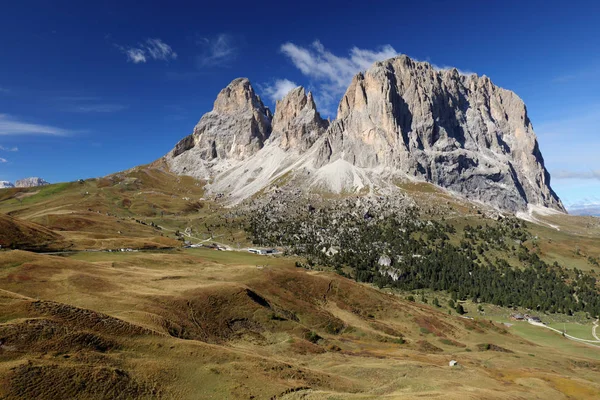 Sassolungo Langkofel Ochtend Licht Dolomieten Italië — Stockfoto