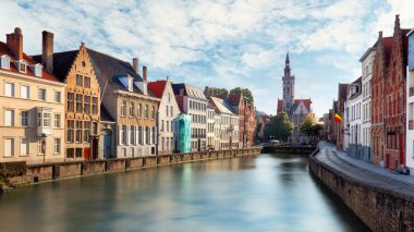 Gün batımında, Bruges, Belçika Kanallar