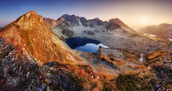 Landcape Bergspanorama Sommaren Med Sjön Tatrabergen Polen — Stockfoto