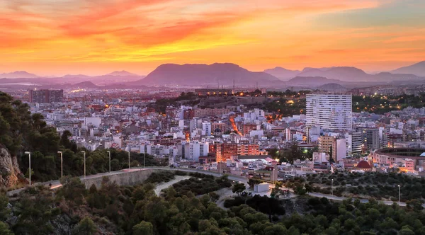 Панорама Міста Аліканте Від Замку Санта Барбара Аліканте Валенсійською Мовою — стокове фото