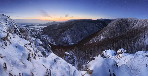 冬でスロバキア国風景パノラマ — ストック写真