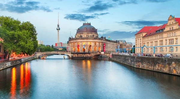 Bonitas Iluminaciones Nocturnas Isla Los Museos Berlín Alemania — Foto de Stock