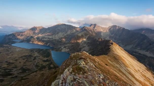 Dağlar Manzara Slovakya Tatras Time Lapse Video Dramatik Gün Batımı — Stok video
