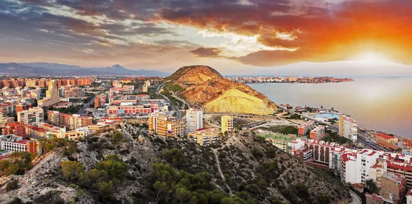 Espanha Alicante Cidade Pôr Sol — Fotografia de Stock