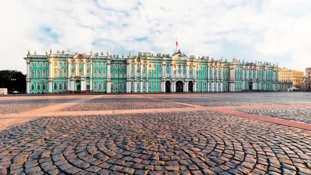 Winterpaleis Hermitage Sint Petersburg Rusland Time Lapse — Stockvideo