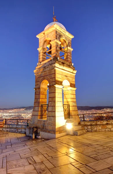 Grécia Atenas Monte Lycabettus Torre Sineira Igreja — Fotografia de Stock