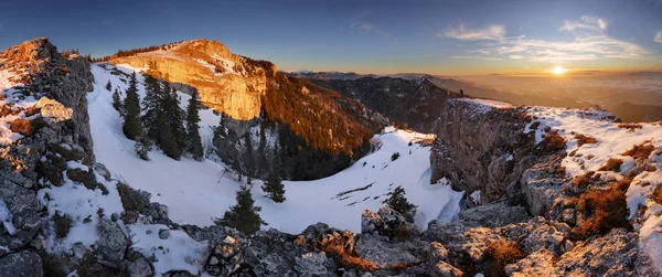 Slowakei Winter Gipfel Tlsta Bei Sonnenuntergang Fatra — Stockfoto