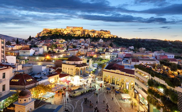 Aten Akropolis Natten Grekland — Stockfoto