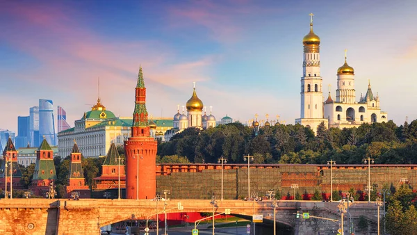 Russia Skyline Della Città Mosca Tramonto — Foto Stock