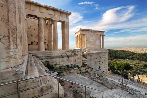 Tempio di Atena Nike Propylaea Antico ingresso Rovine di ingresso A — Foto Stock