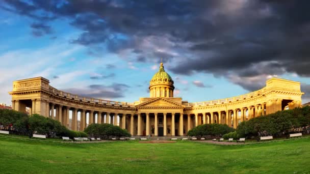 Catedral Kazán San Petersburgo Rusia Time Lapse — Vídeo de stock