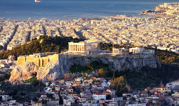 希腊 - 雅典天际线与卫城 — 图库照片