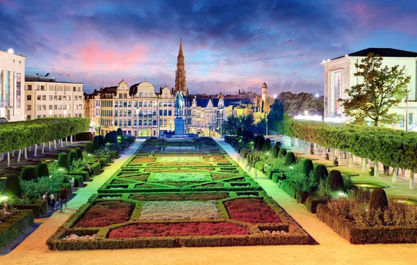 Paisaje urbano de Bruselas desde Monts des Arts — Foto de Stock