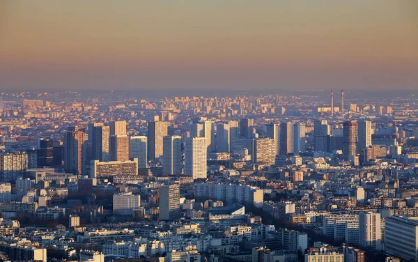 Paris city panorama - aerial view at sunset — Stock Photo, Image