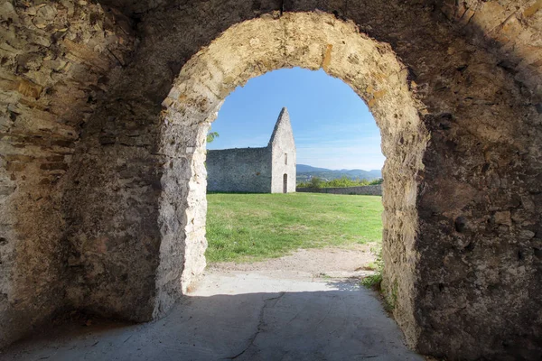 Ruin of old church in village Haluzice - Slovakia — Stock Photo, Image