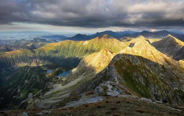 Slovensko Horská Krajina Při Dramatickém Západu Slunce Panorama Rohace Tatry — Stock fotografie