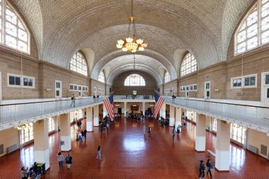 NEW YORK CITY, NY, USA - APR 14: Ellis Island was the gateway fo clipart
