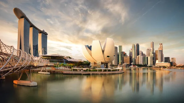 Singapur Bahía Marina Atardecer Asia — Foto de Stock