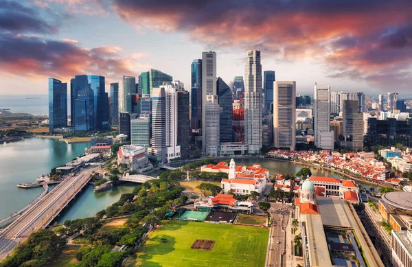 Skyline Singapur Centro Ciudad — Foto de Stock