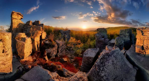 Rocks Mountain Landscape Sunset Panorama Slovakia Vtacnik — Stock Photo, Image