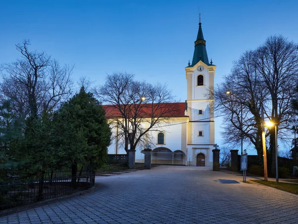 Chiesa Città Senec Slovacchia Notte — Foto Stock