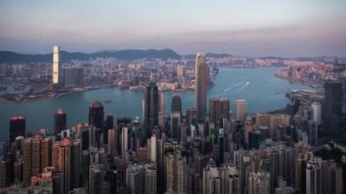 Hong Kong gün batımı görünümü - Zaman aşımı