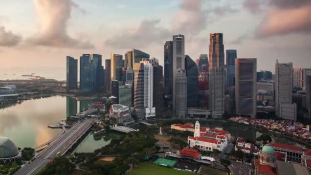 Time Laspe Singapour Skyline Vue Sur Les Gratte Ciel Sur — Video