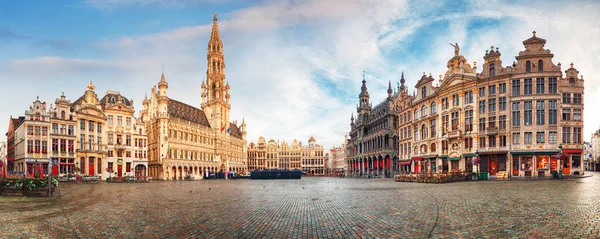 Bryssel Panorama Över Grand Place Vid Soluppgången Belgien — Stockfoto