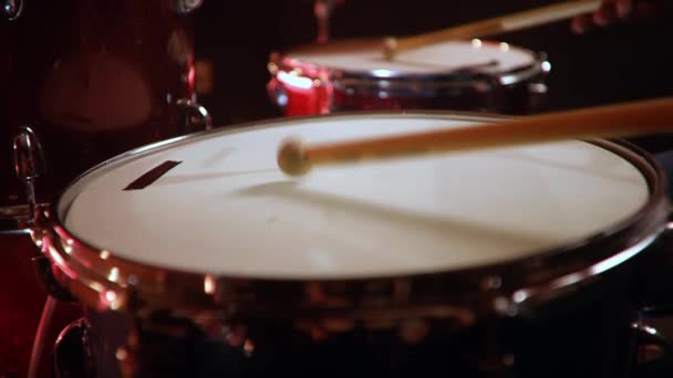 Baterista Lección Jazz Bateristas Percusión Tambor Lento Una Caja Estudio — Vídeo de stock