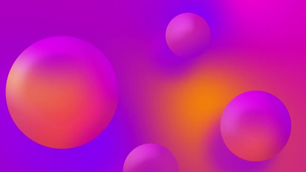 Абстрактные Цветные Пузыри Фоновая Анимация Наверху Цвет Картины Фиолетовый Оранжевый — стоковое видео