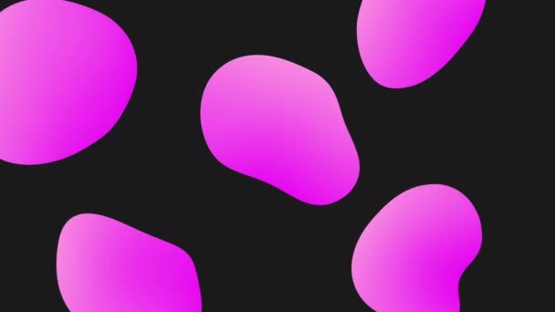 Színes Rózsaszín Metaball Fekete Háttérrel Mozgásgrafika Lassított Felvétel Modern Absztrakt — Stock videók