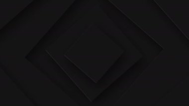 Siyahlı soyut geometrik tünel. Dönen eşkenar dörtgen / kare. 4 bin. Modern minimal tasarım. arkaplan