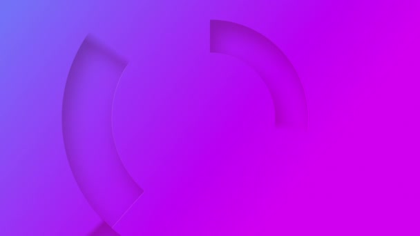 摘要彩色涂料的未来主义几何隧道 形成一个圆圈 色彩斑斓的紫色渐变4K 现代最小设计 多彩的背景 — 图库视频影像